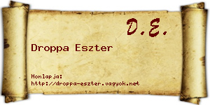 Droppa Eszter névjegykártya